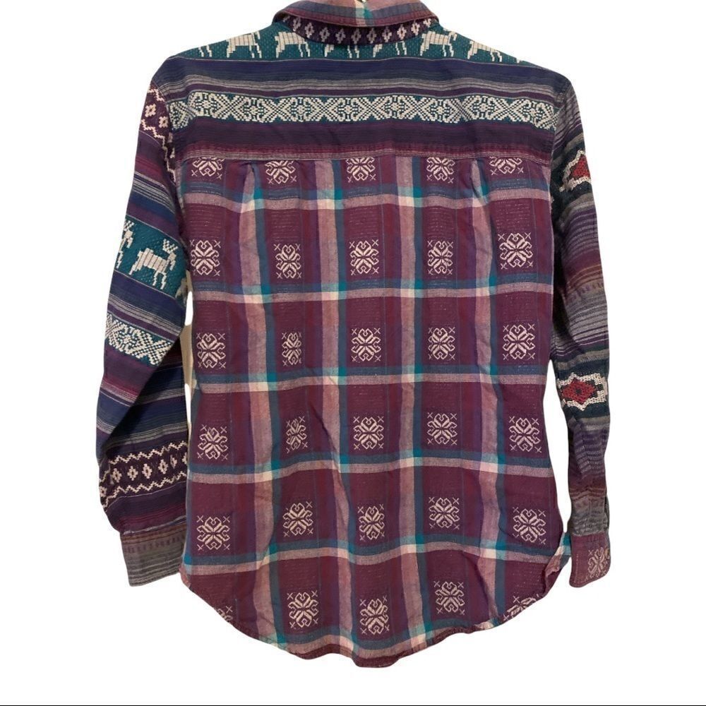 Chic | Vintage 90s Chic Patchwork Plaid Southwest… - image 3